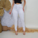 Calça feminina premium, jeans skinny branca