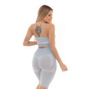 Conjunto fitness top mais bermuda levanta bum bum