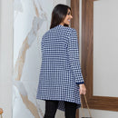 Casaco cardigan sobretudo tricot  lã,  Pied Poule