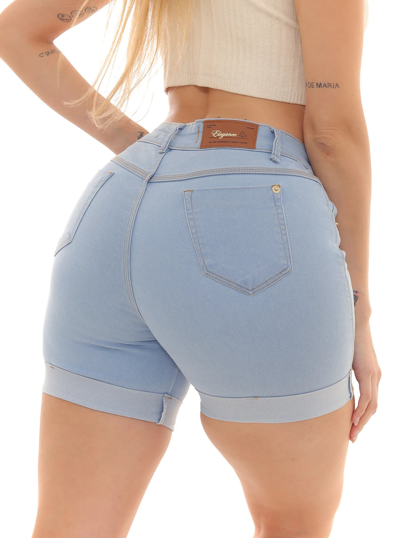 Bermuda feminina em jeans e elastano