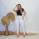 Calça feminina premium, jeans skinny branca