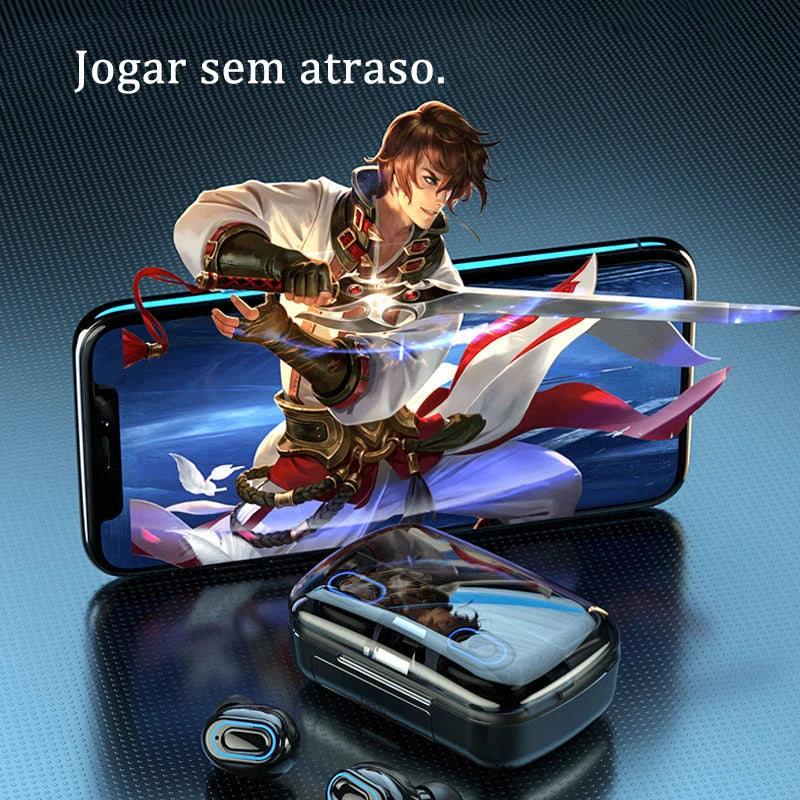Fone de ouvido Bluetooth 5.1 M10 sem fio, stereo com pod carregador