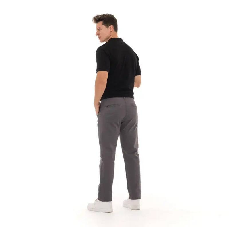 Calça masculina de sarja, alfaiataria, casual e social