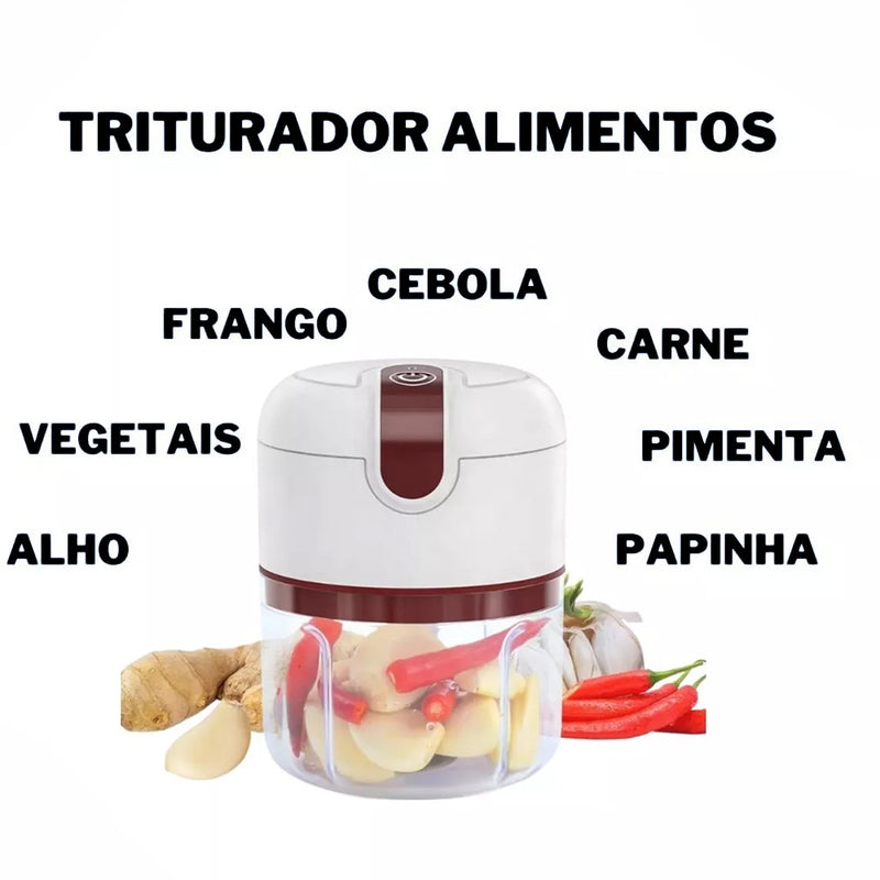 Mine processador e triturador de alimentos eletrico