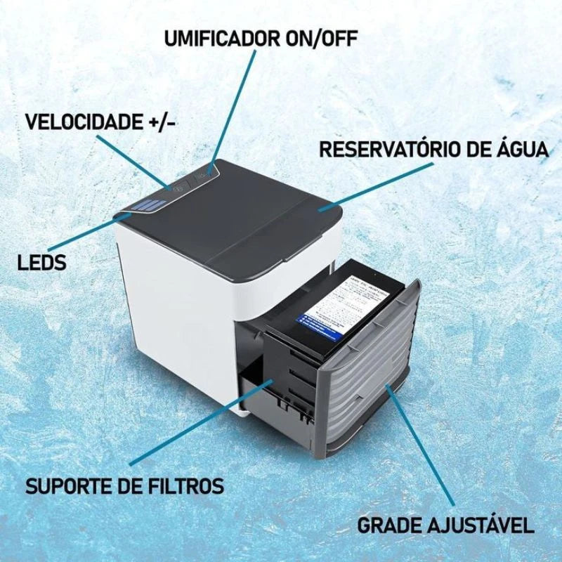 Mine ar condicionado, circulador e umidificador do ar com 3 velocidades