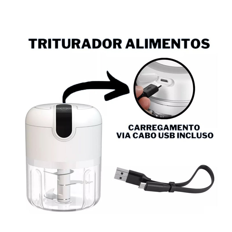 Mine processador e triturador de alimentos eletrico