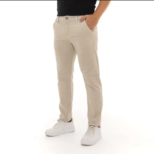 Calça masculina de sarja, alfaiataria, casual e social