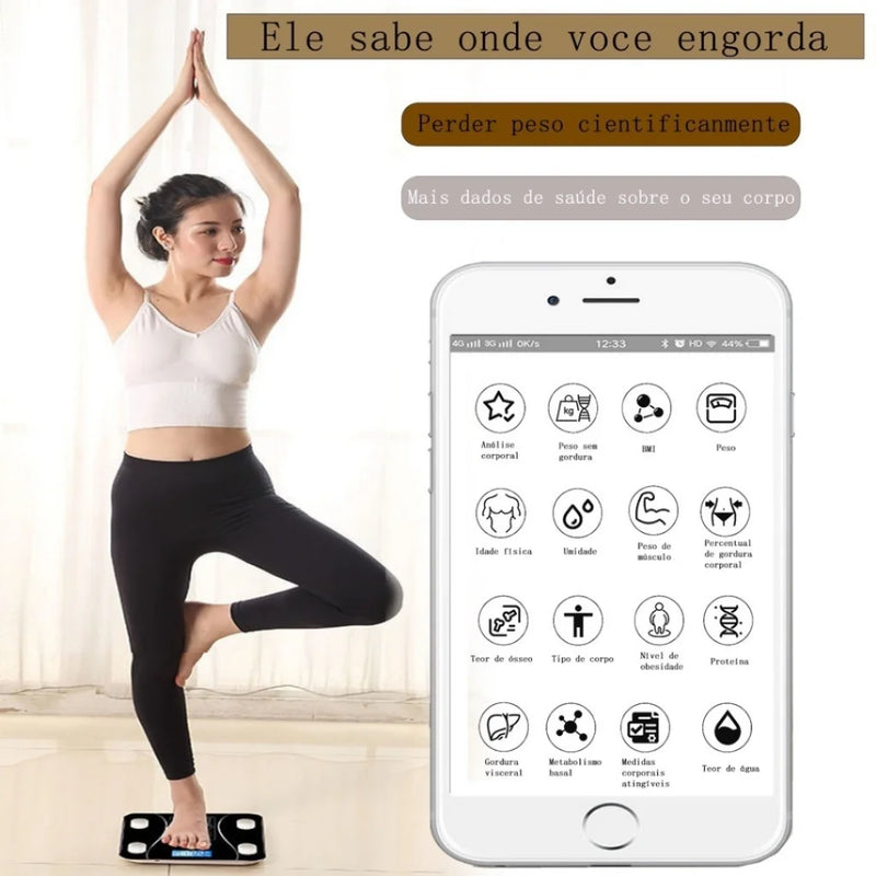 Balança de Bioimpedância digital com bluetooth
