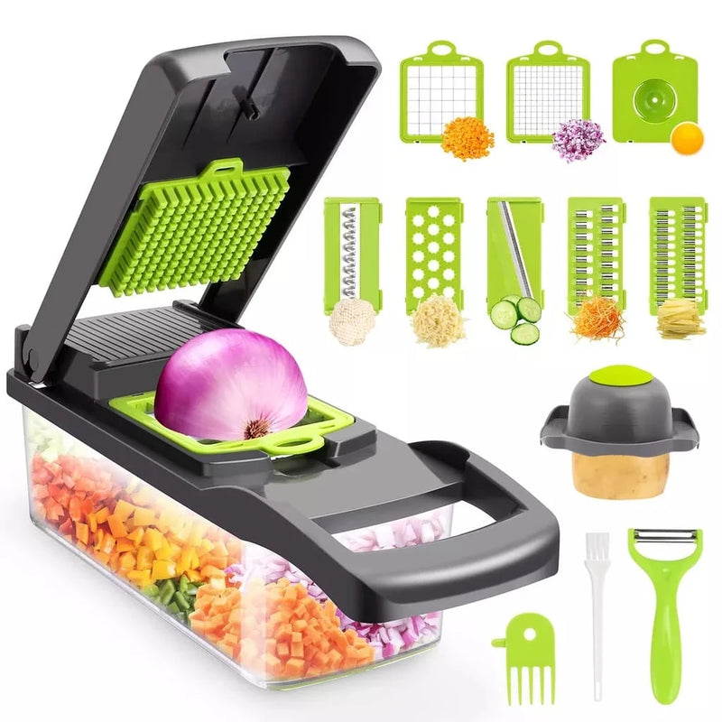 Cortador e multifatiador de frutas e legumes, laminas em aço inox