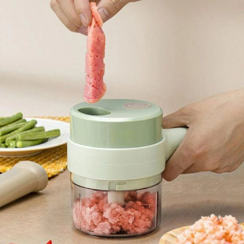 Cortador e triturador elétrico de vegetais multifuncional sem fio