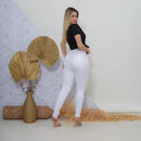 Calça feminina premium, jeans skinny branca