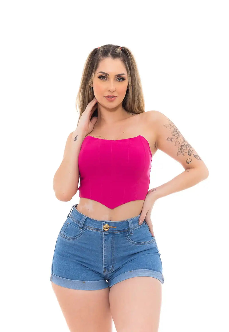 Shorts jeans feminino, levanta bumbum barra dobrada