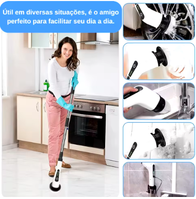 Escova de limpeza ajustavel domiciliar e veicular  9 em 1