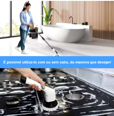Escova de limpeza ajustavel domiciliar e veicular  9 em 1