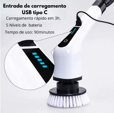 Escova de limpeza ajustavel domiciliar e veicular  9 em 1