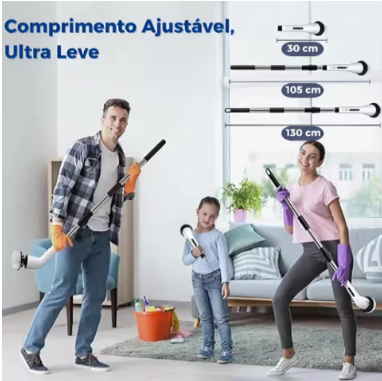Escova de limpeza ajustavel domiciliar e veicular  9 em 1