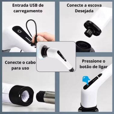 Escova de limpeza ajustavel domiciliar e veicular  9 em 1