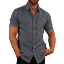 Camisa de algodão e linho masculina