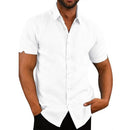 Camisa de algodão e linho masculina