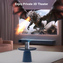 Projetor DLP, LED, portatil com bateria, modelo p70, 3D, 4K, um mine cinema, android, wifi, home theater