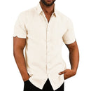 Camisa de algodão e linho masculina