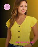 Blusa feminina, elegante e casual em poliéster e elastano, moda primavera verão