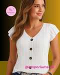 Blusa feminina, elegante e casual em poliéster e elastano, moda primavera verão