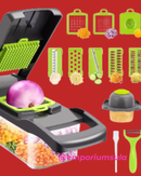 Cortador e multifadiador de de frutas e legumes, com laminas em aço inox