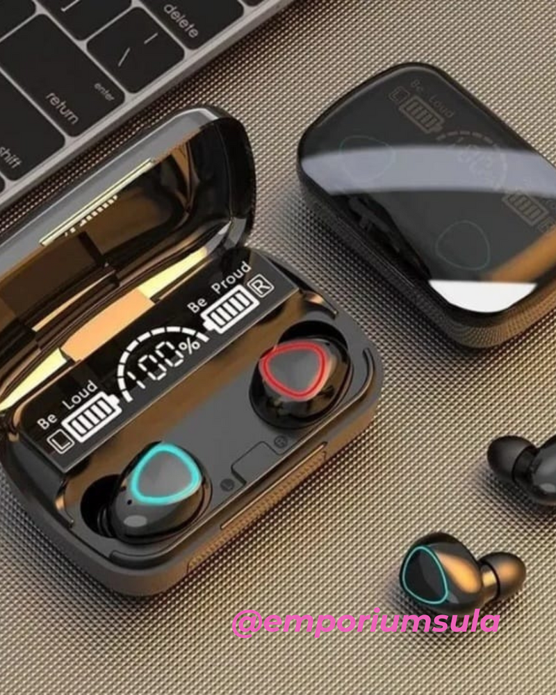 Fone de ouvido Bluetooth 5.1 M10 sem fio, stéreo com caixa de carregamento