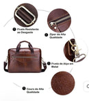 Bolsa masculina tipo maleta BULLCAPTAIN em couro com alças de mão e ombro