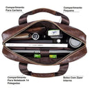 Bolsa masculina tipo maleta BULLCAPTAIN em couro com alças de mão e ombro