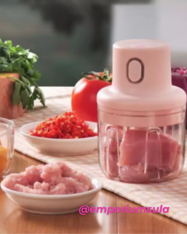 Mine processador e triturador elétrico de alimentos 250 ml sem fio
