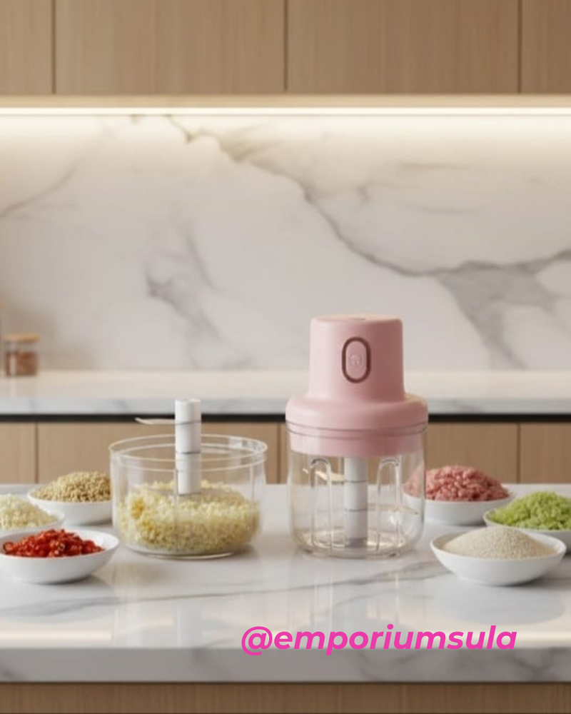 Mine processador e triturador elétrico de alimentos 250 ml sem fio