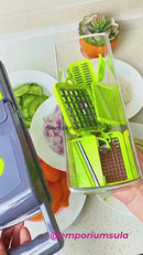 Cortador e multifadiador de de frutas e legumes, com laminas em aço inox