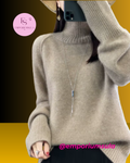 Suéter feminino, 100% lã merino, estação outono/inverno