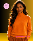 Suéter feminino 100% lã merino, estação outono/inverno