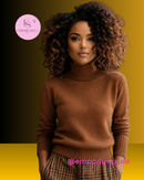Suéter feminino, 100% lã merino, estação outono/inverno