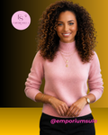 Suéter feminino 100% lã merino, estação outono/inverno