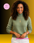 Suéter feminino 100% lã merino, estação outono/inverno