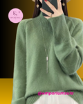 Suéter feminino, 100% lã merino, estação outono/inverno