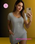 Vestido e mine saia sexy com decote redondo, coleção exclusiva