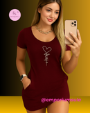 Vestido e mine saia sexy com decote redondo, coleção exclusiva