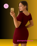 Vestido e mine saia sexy com decote redondo, coleção exclusiva