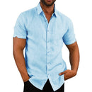 Camisa de algodão e linho masculina